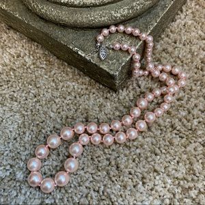 Sterling Silver Faux Pearl Necklace